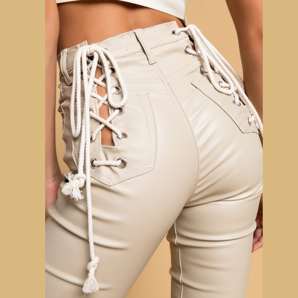 💋AKIRA VEGAN LEATHER LACE UP SKINNY PANTS!!!